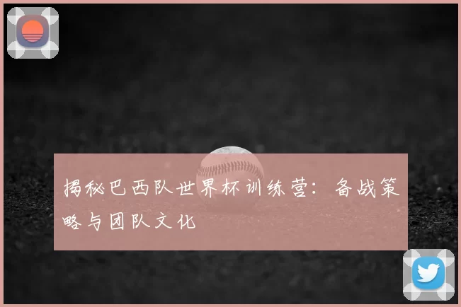 揭秘巴西队世界杯训练营：备战策略与团队文化