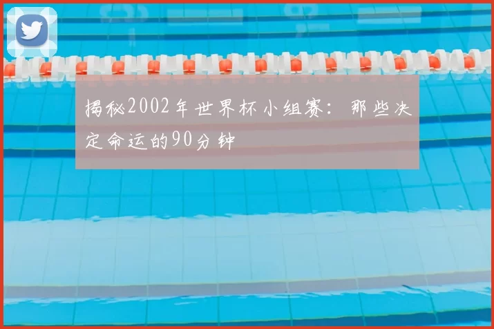 揭秘2002年世界杯小组赛：那些决定命运的90分钟